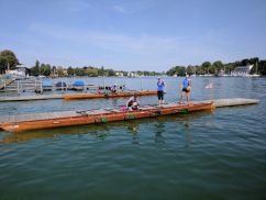 Erste Pause an der Regatta-Strecke Grünau